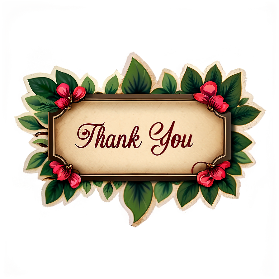 Vintage Thank You Stickers Png 31