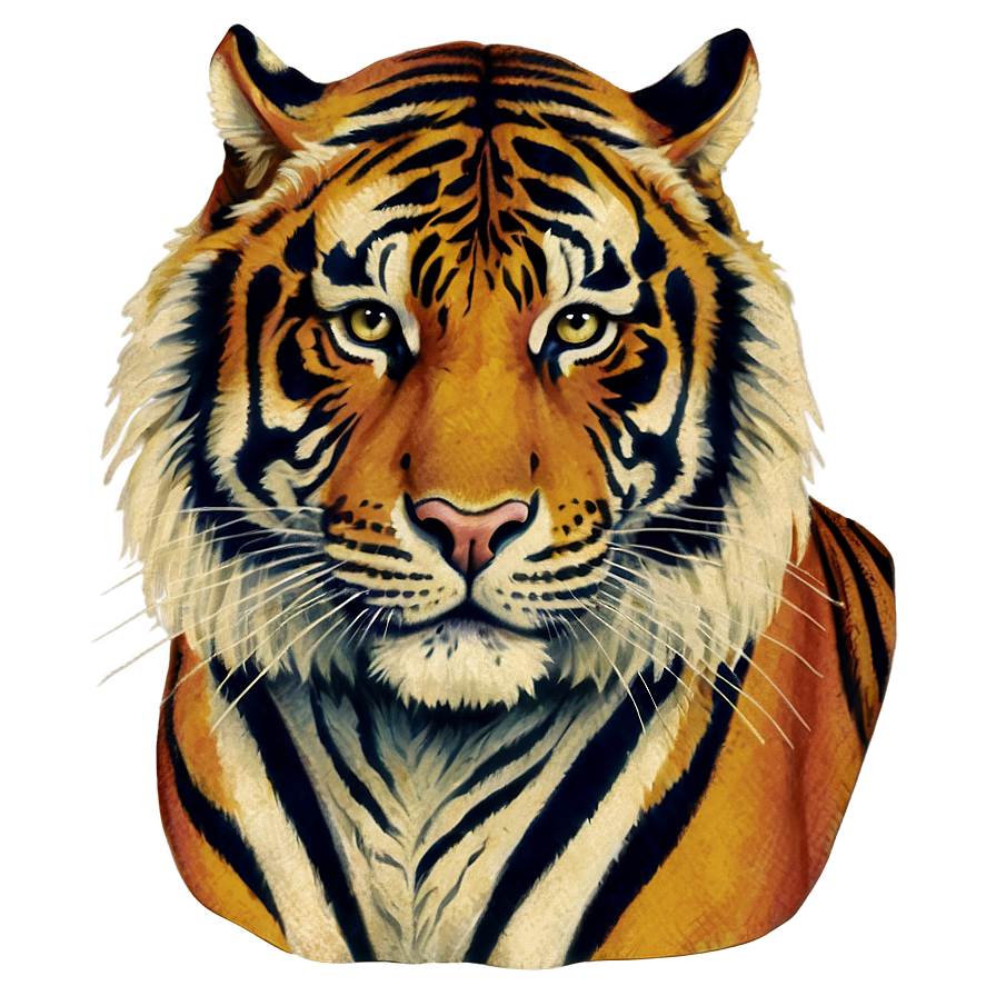 Vintage Tiger Illustration Png Mnb65