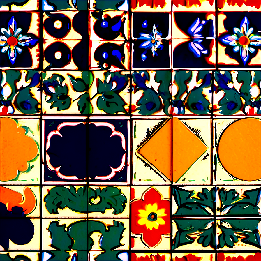 Vintage Tiles Pattern Png 35