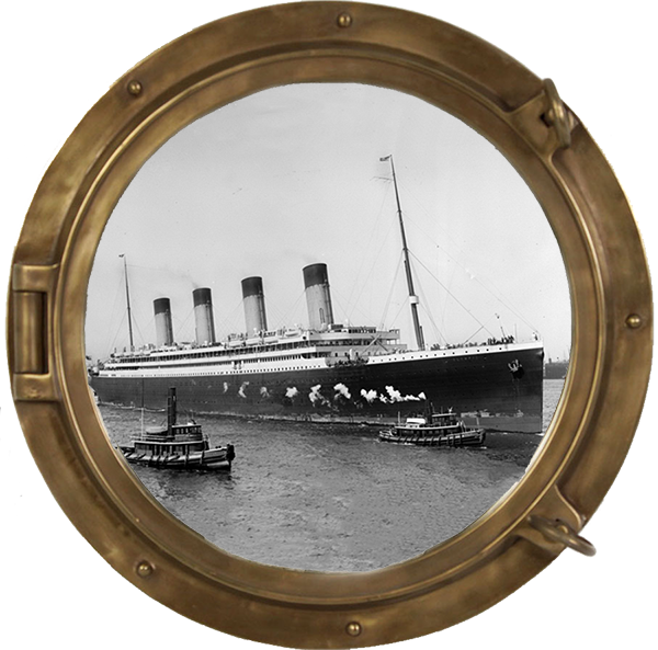 Vintage Titanic Ship Porthole View