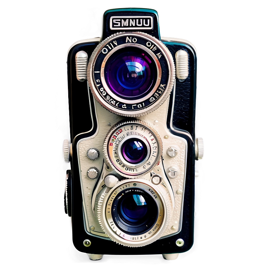 Vintage Twin-lens Camera Png Bqa