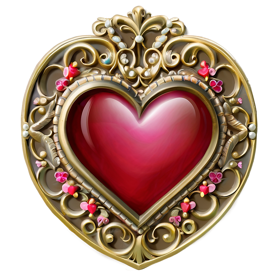 Vintage Valentine Heart Png Ajp