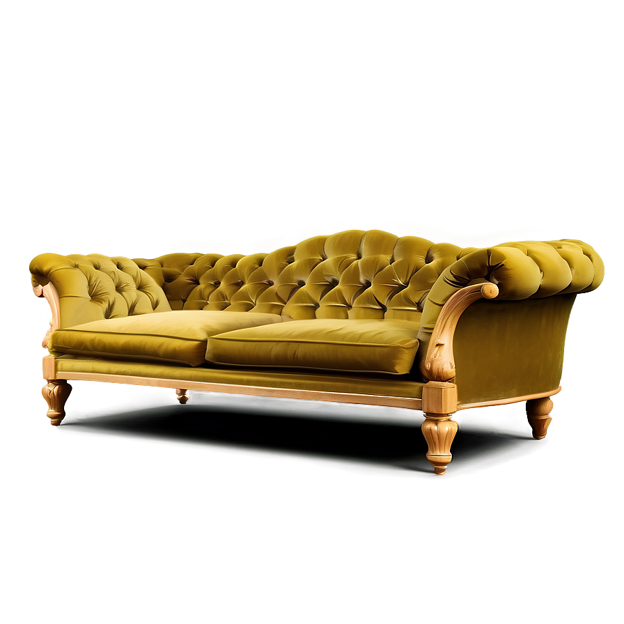 Vintage Velvet Couch Png Eps