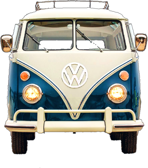 Vintage Volkswagen Bus Front View