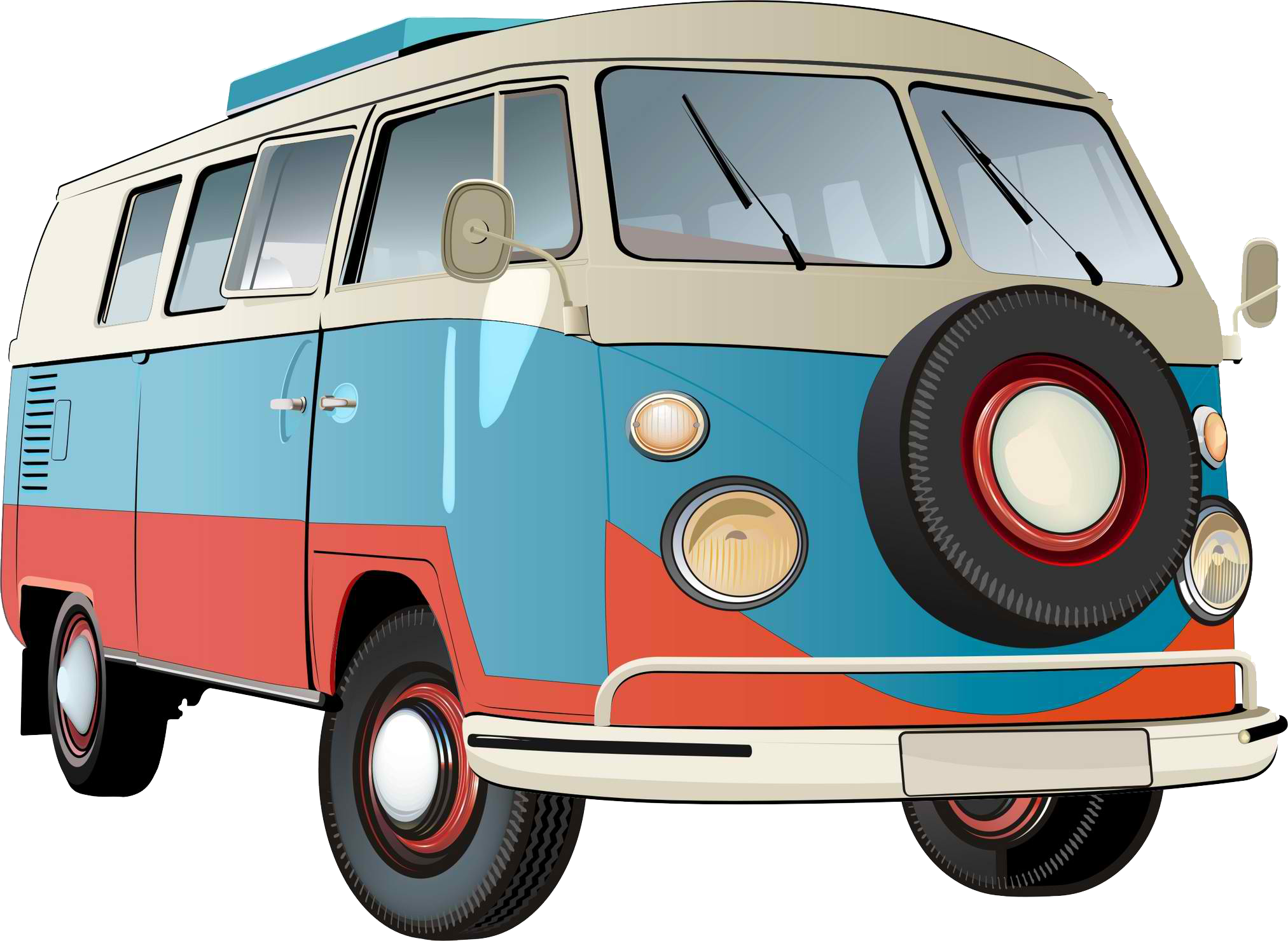 Vintage Volkswagen Bus Illustration