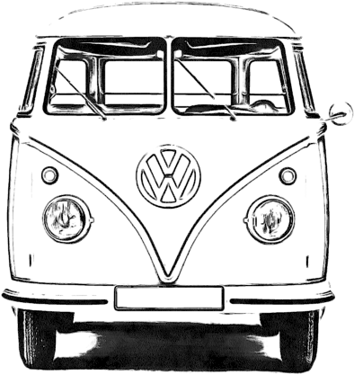 Vintage Volkswagen Bus Sketch