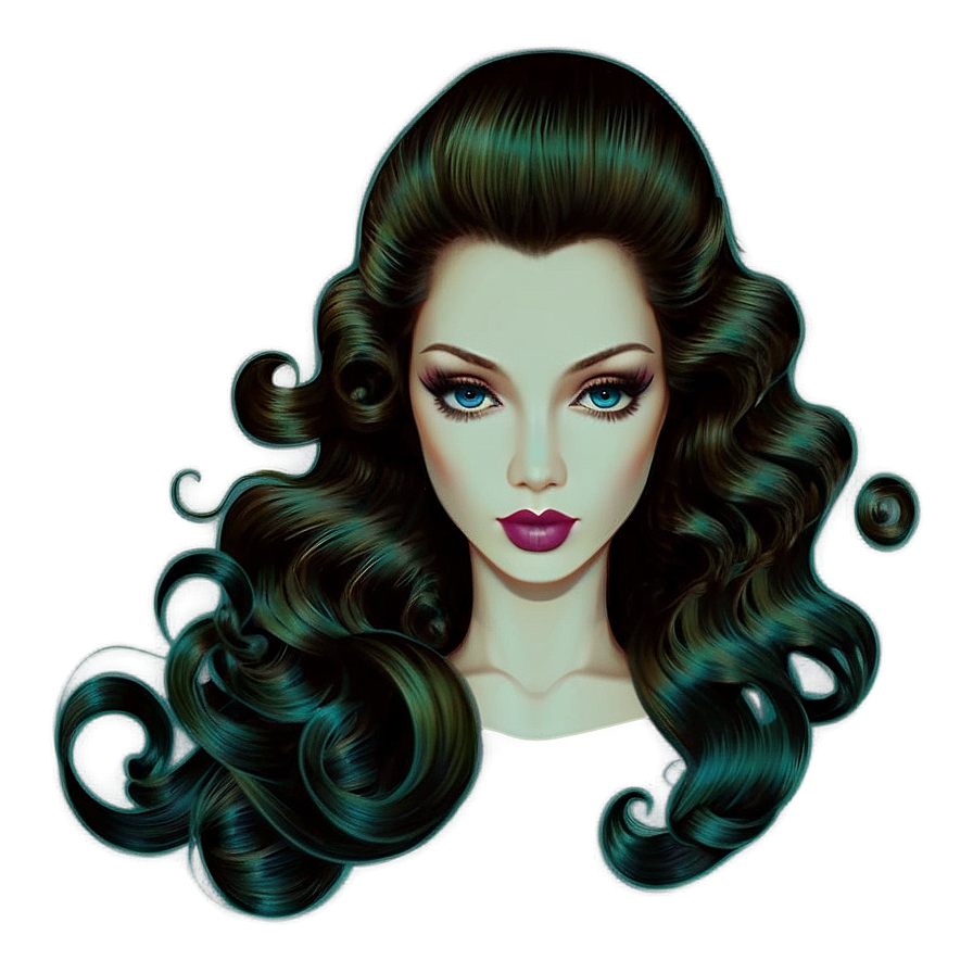 Vintage Waves Hair Png Qsd77