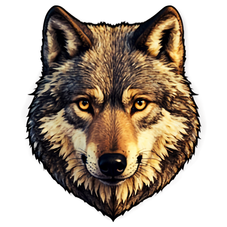 Vintage Wolf Face Sketch Png 06292024