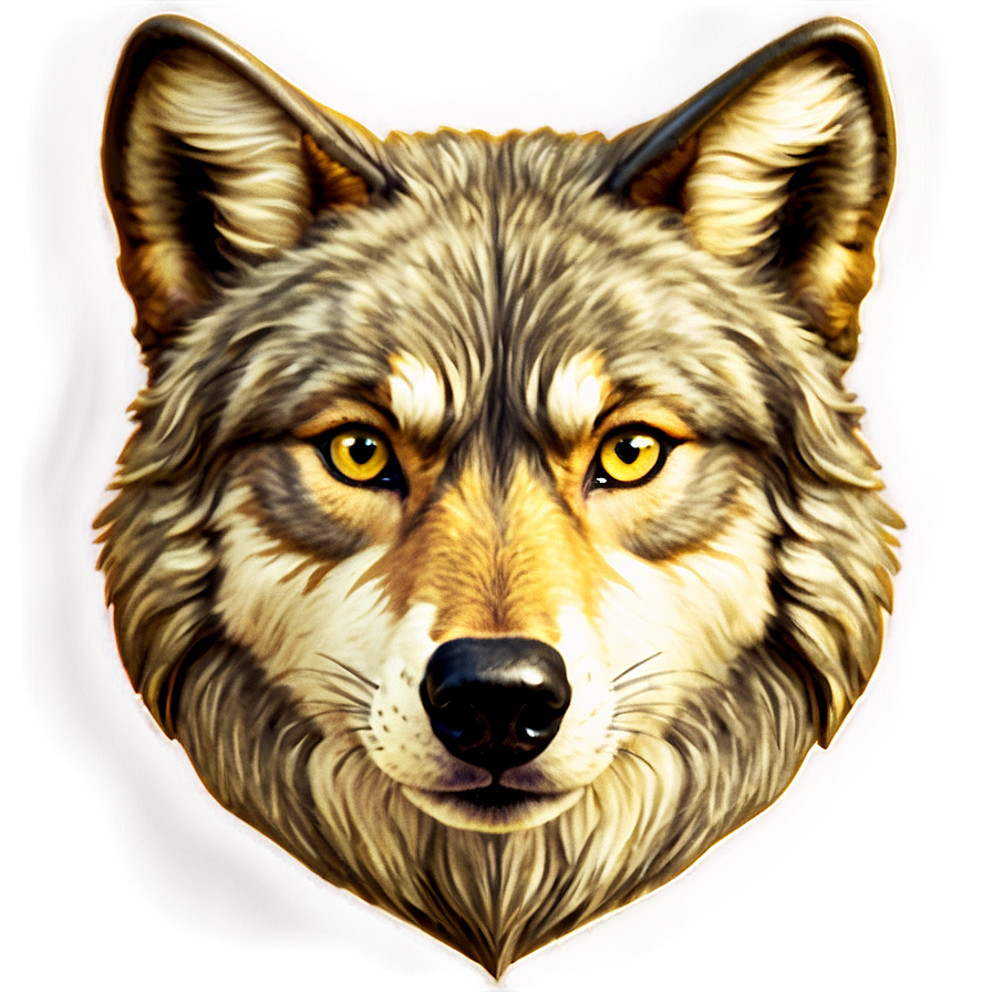 Vintage Wolf Face Sketch Png 06292024