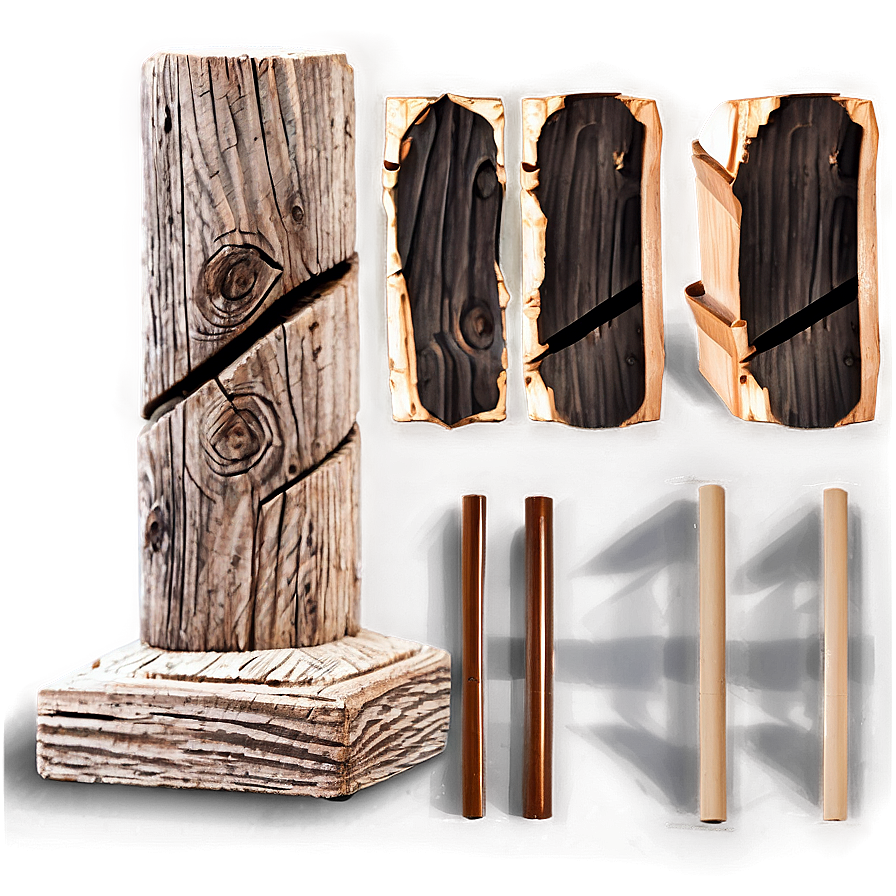 Vintage Wood Post Design Png Acp18