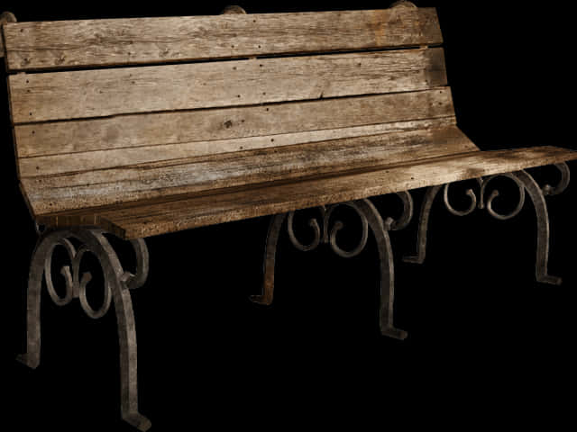 Vintage Wooden Park Bench