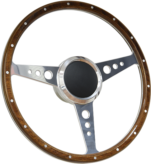 Vintage Wooden Steering Wheel