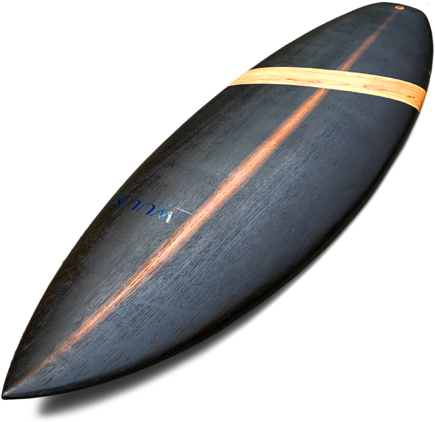 Vintage Wooden Stripe Surfboard