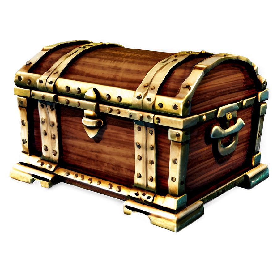 Vintage Wooden Treasure Chest Png Cko72