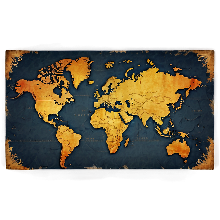 Vintage World Map Vector Png Jnw