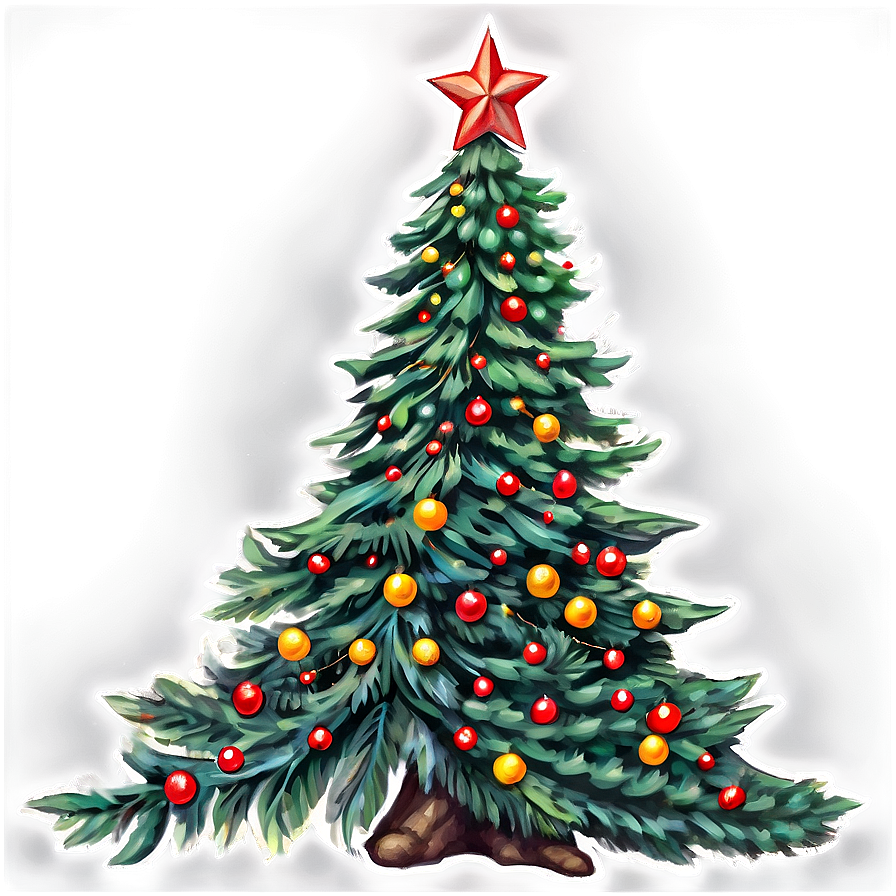 Vintage Xmas Tree Style Png Lim