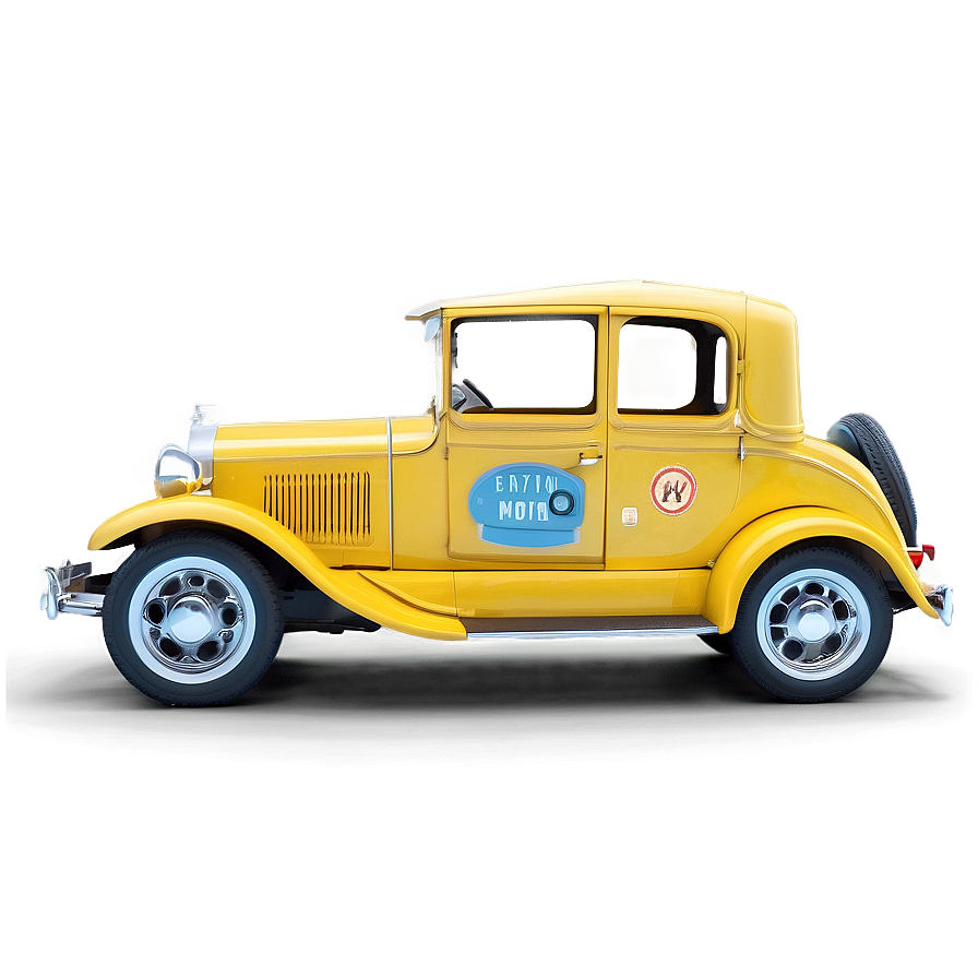 Vintage Yellow Car Image Png 06292024