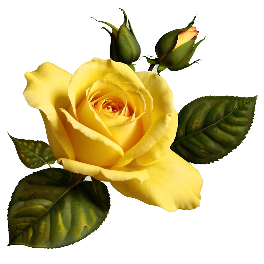 Vintage Yellow Rose Png 06252024