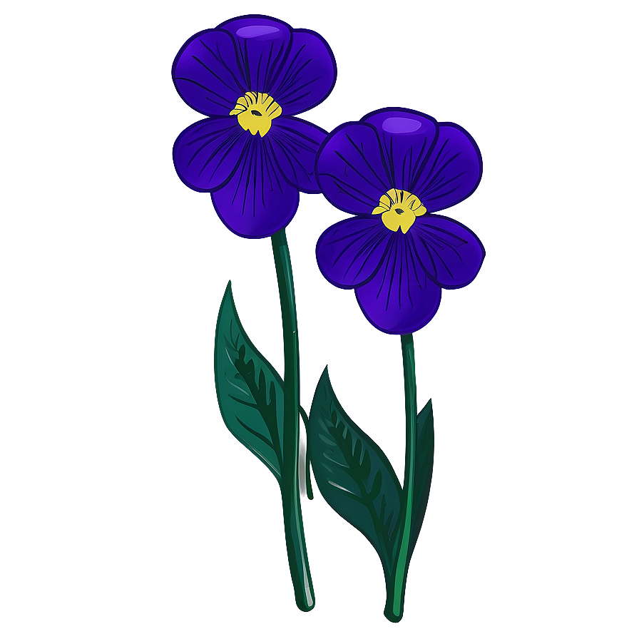 Violet Flower Illustration Png 4