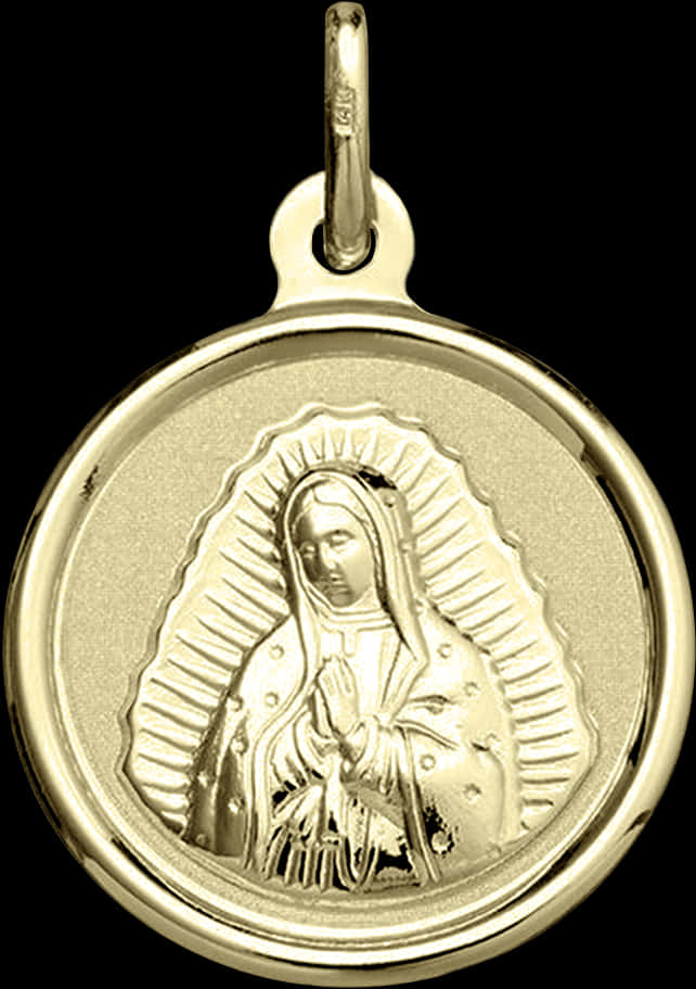 Virgen De Guadalupe Gold Pendant