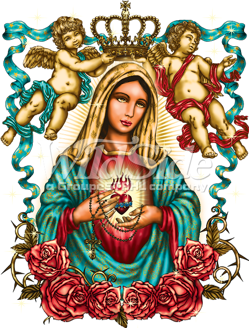 Virgin Marywith Angelsand Roses