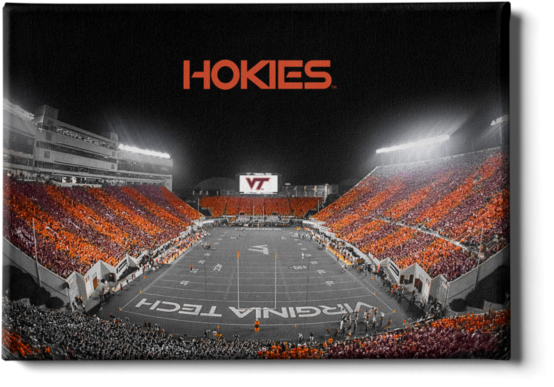 Virginia Tech Hokies Football Stadium Night Game