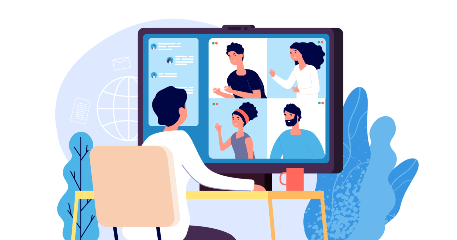 Virtual Team Meeting Illustration