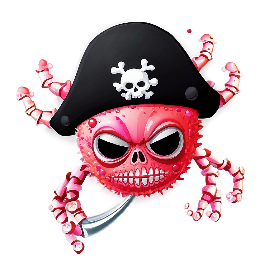 Virus Cartoon As Pirate Png 06282024