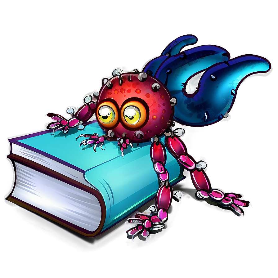 Virus Cartoon With Book Png 80