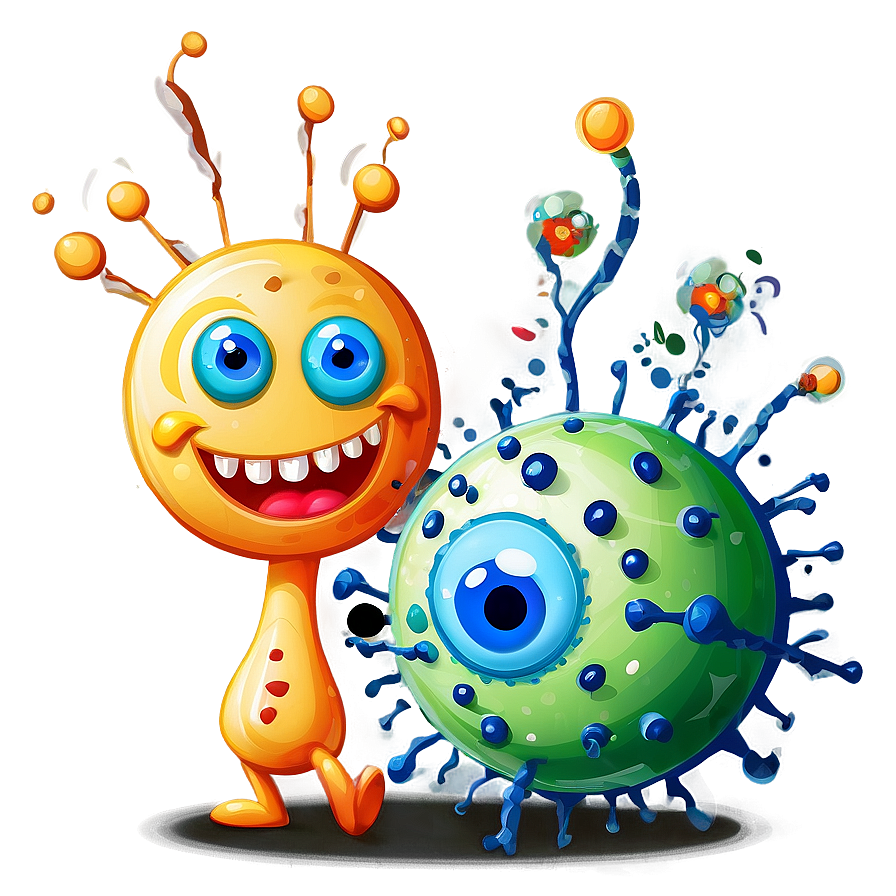 Virus Cartoon With Book Png Kya59