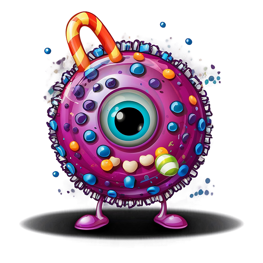 Virus Cartoon With Candy Png 06282024