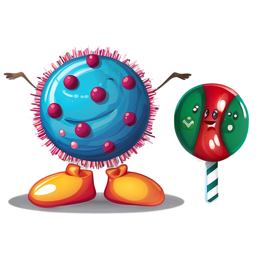 Virus Cartoon With Candy Png Pvl17