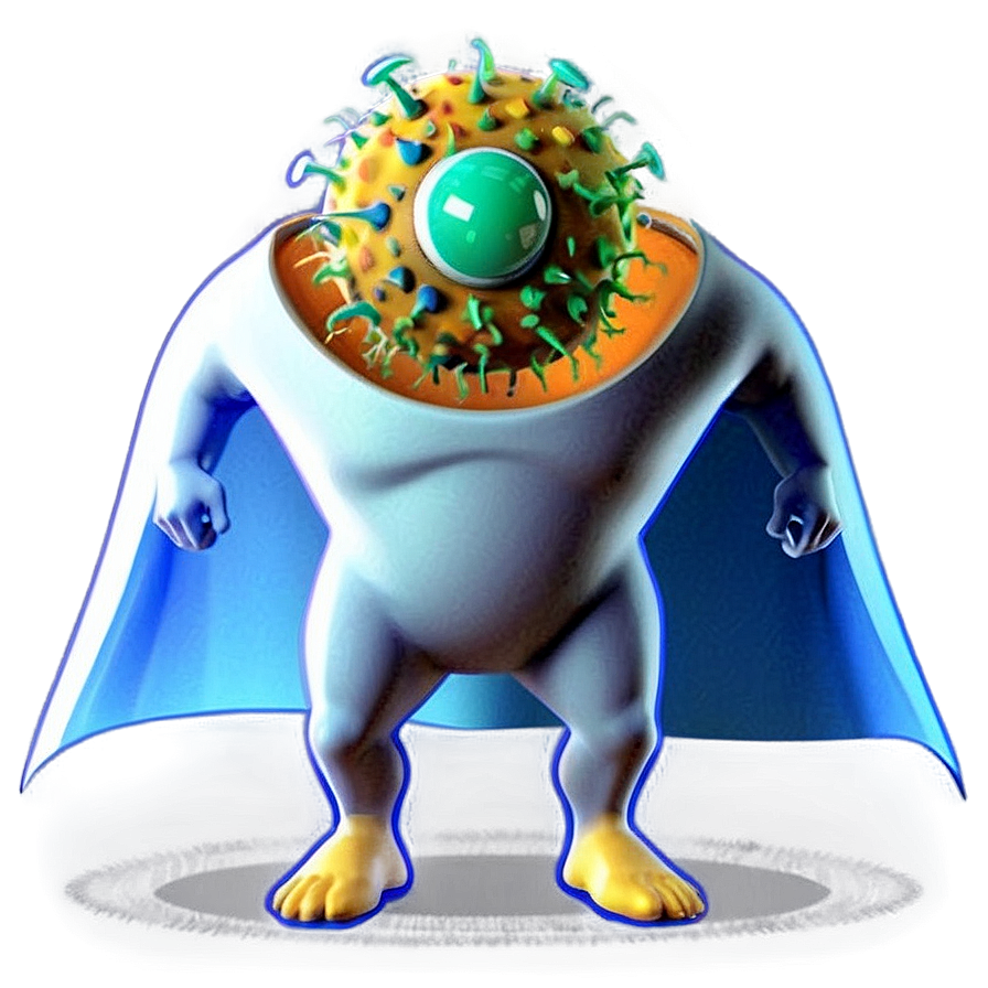 Virus Cartoon With Cape Png 25