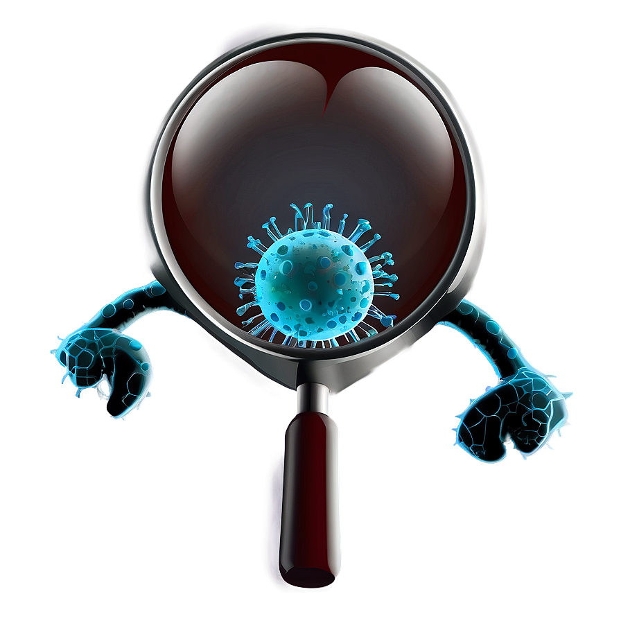 Virus Cartoon With Magnifying Glass Png 06282024