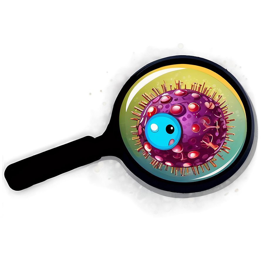 Virus Cartoon With Magnifying Glass Png 63