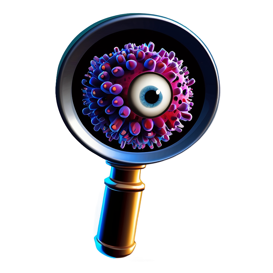 Virus Cartoon With Magnifying Glass Png Yfg