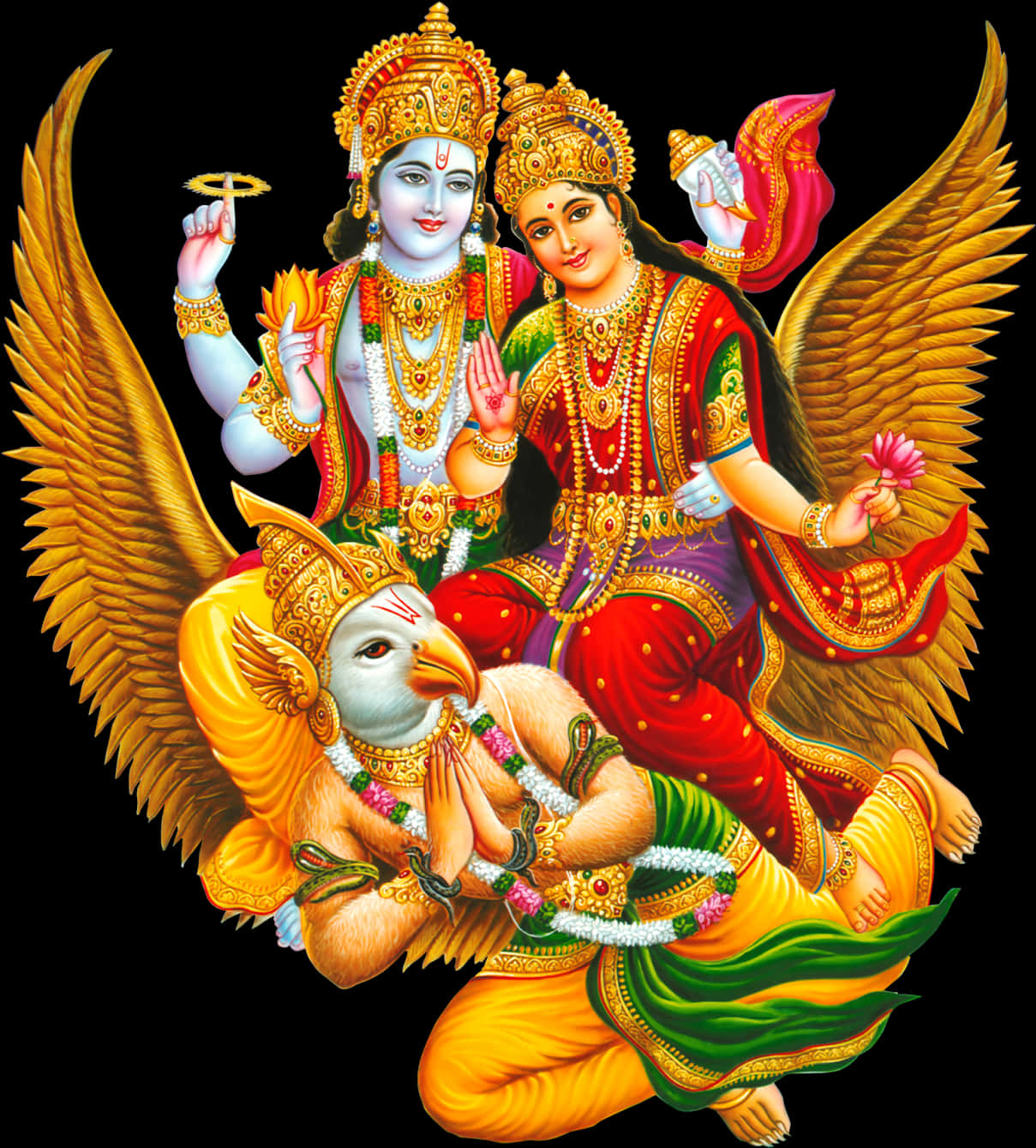 Vishnu_and_ Lakshmi_on_ Garuda