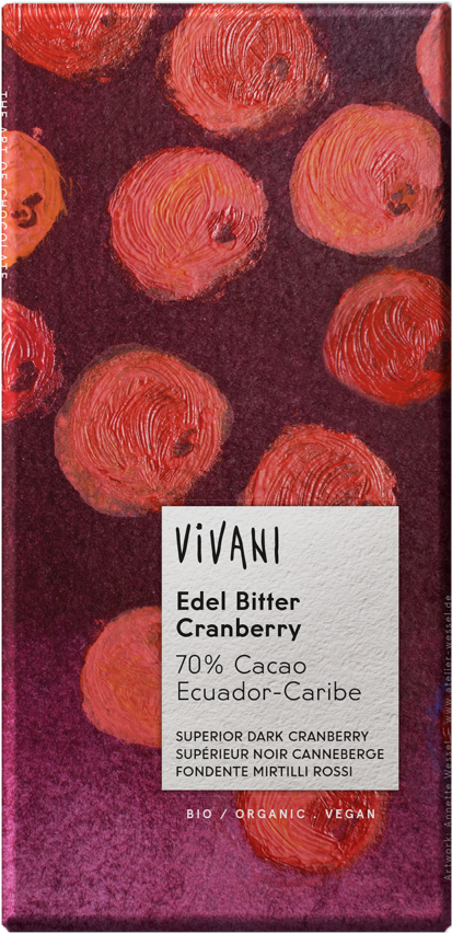 Vivani Cranberry Dark Chocolate Bar