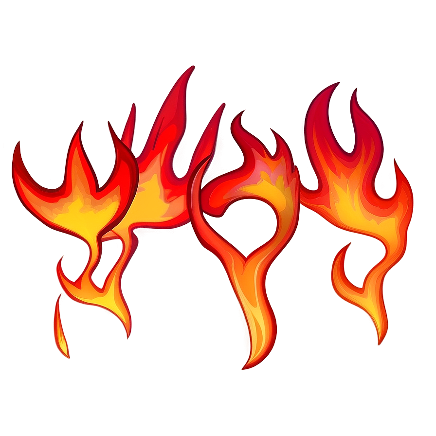 Vivid Red Flames Illustration Png Trk