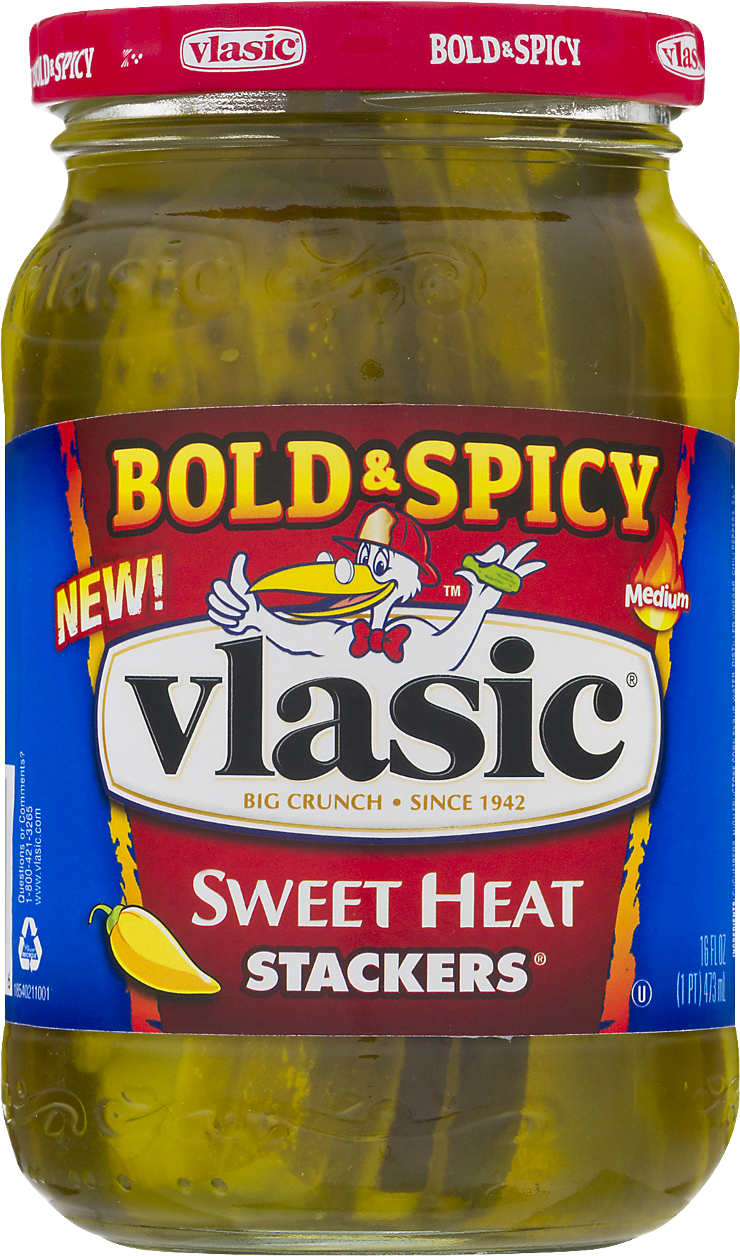 Vlasic Bold Spicy Sweet Heat Stackers Pickle Jar