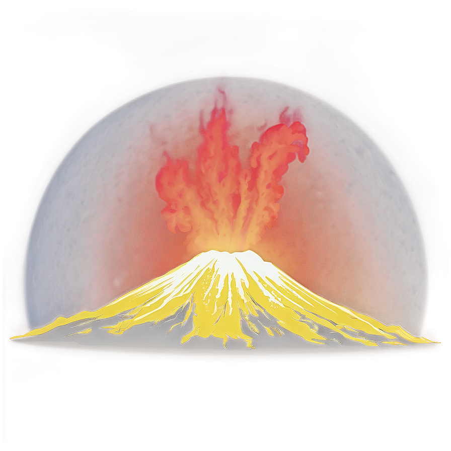 Volcano And Full Moon Png 6