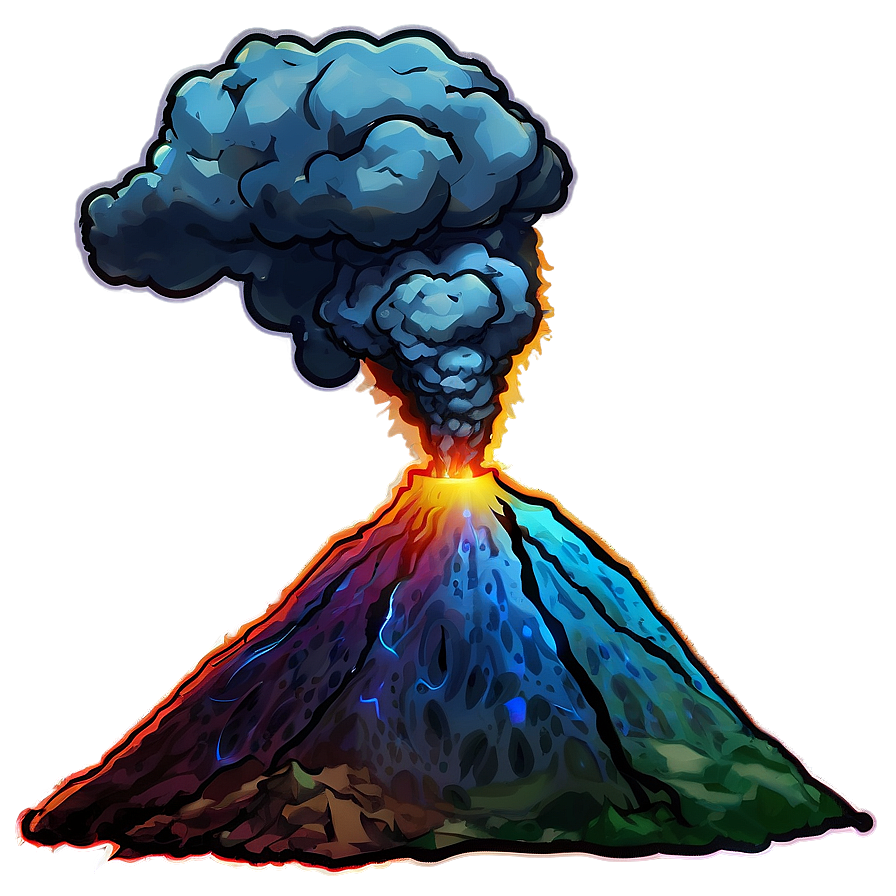 Volcano And Rainbow Png 95