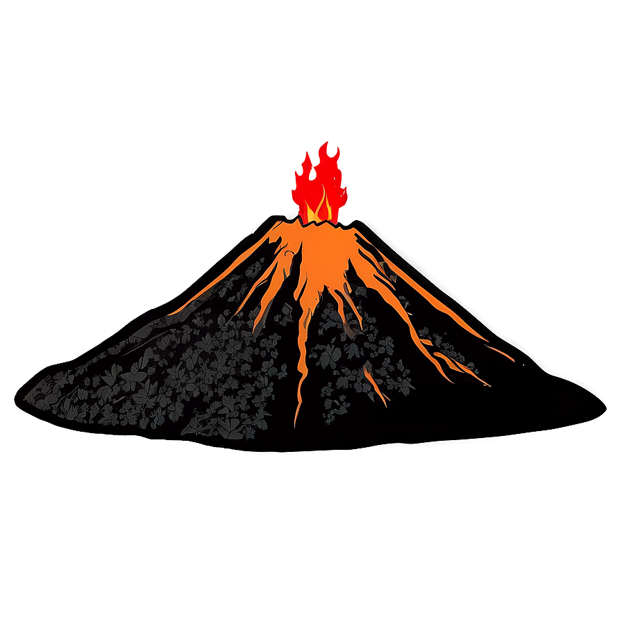 Volcano In Night Sky Png 41