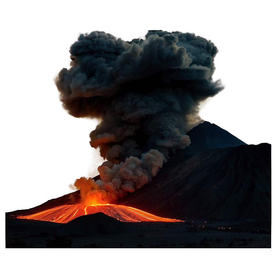 Volcano With Fiery Sky Png Hfn43