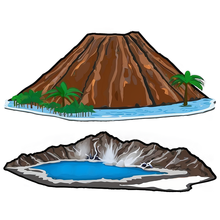 Volcano With Hot Springs Png Emi