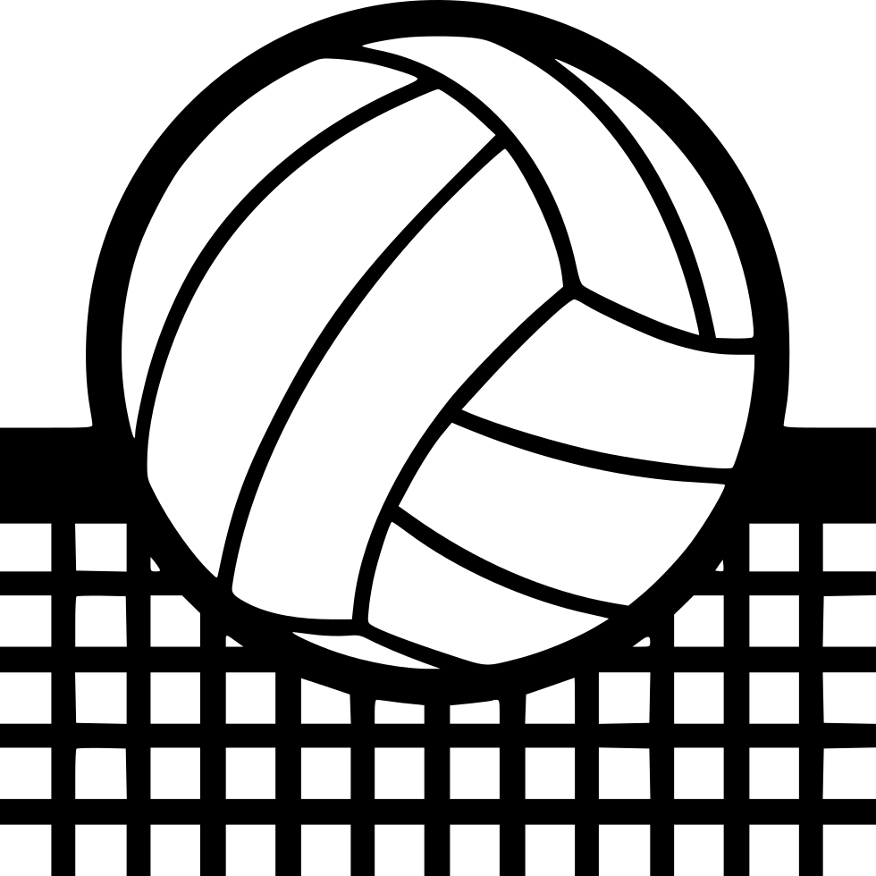 Volleyball Logo Over Net