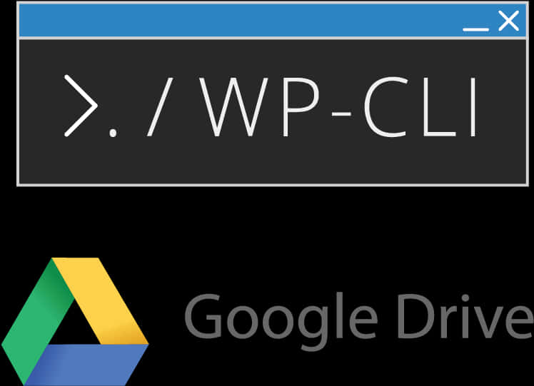 W P C L I_ Command_ Prompt_and_ Google_ Drive_ Logo