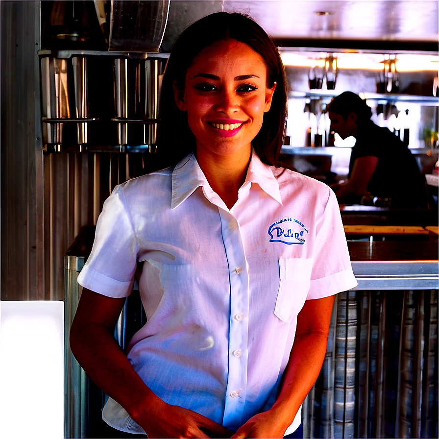 Waitress In Bistro Png 06272024