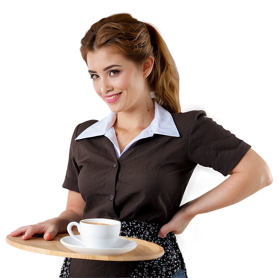 Waitress In Coffee Shop Png 21