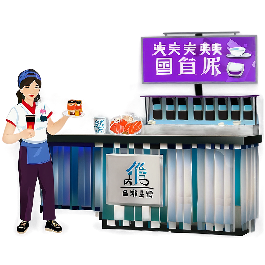 Waitress In Sushi Bar Png 2